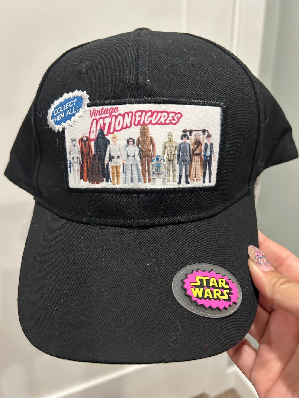 NWT Black Star Wars Vintage Action Figures baseball hat